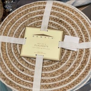 Set of 4 Domain Round Placemats Cotton & Jute  new